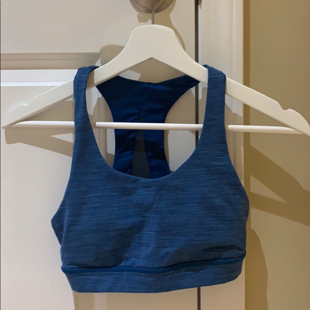 Blue lululemon sports bra